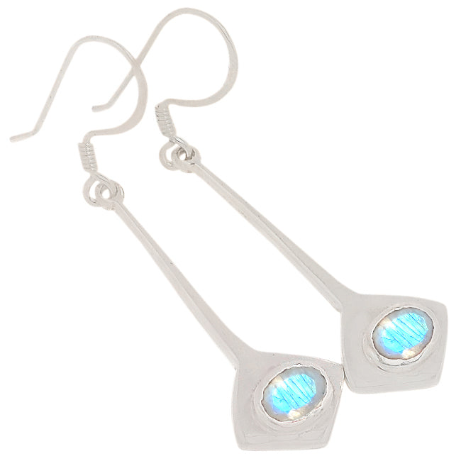 6*8 MM Oval - Rainbow Moonstone Earrings - ER2184RM