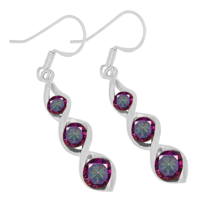 5, 6, 7 MM Round - Rainbow Topaz Earrings - ER2185MT