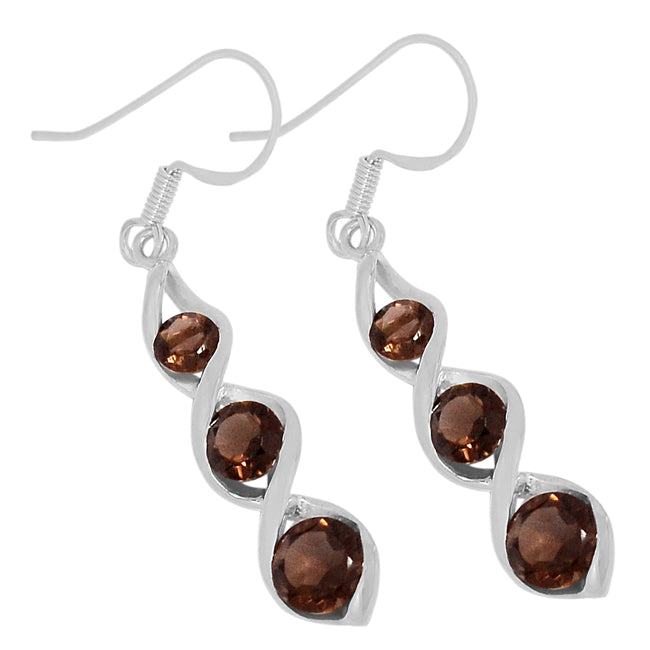 5, 6, 7 MM Round - Smokey Quartz Earrings - ER2185SQ