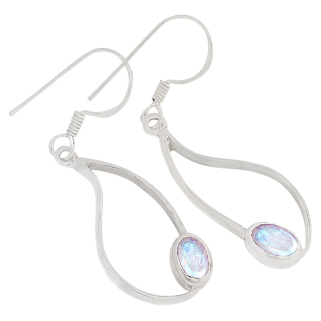 4*6 MM Oval - Rainbow Moonstone Earrings - ER2186RM
