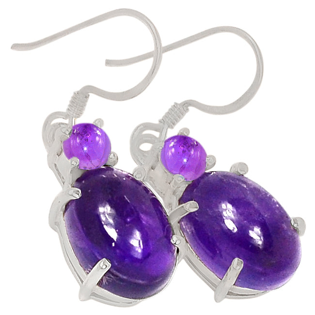 10*14 MM Oval & 5*5 MM Round - Amethyst Earrings - ER2190A