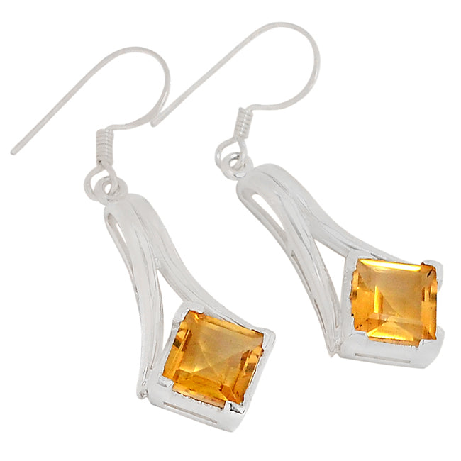 8*8 MM Square - Citrine Earrings - ER2192C