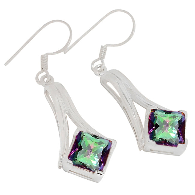 8*8 MM Square - Rainbow Topaz Earrings - ER2192MT