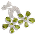 5*7 & 4*6 MM Pear & 3*3 MM Round - Peridot Earrings - ER2194P