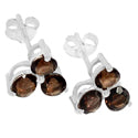 4*4 MM Round - Smokey Quartz Earrings - ER2200SQ