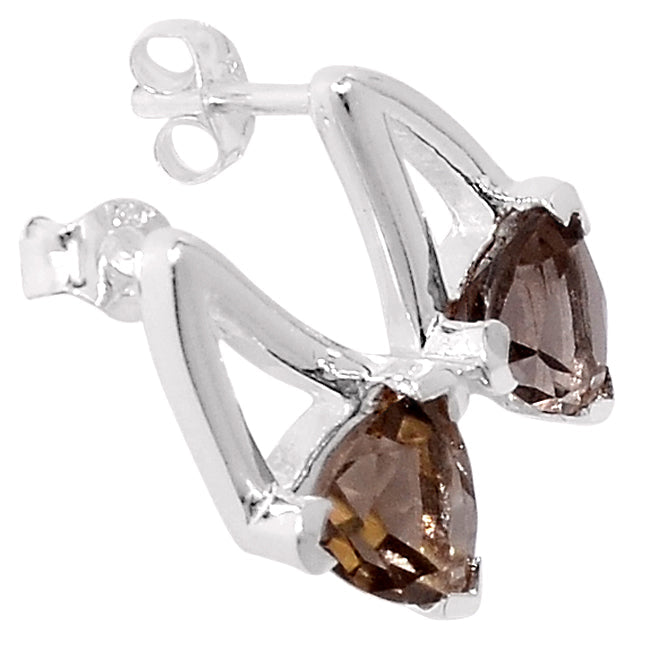 6*6 MM Trillion - Smokey Quartz Earrings - ER2201SQ