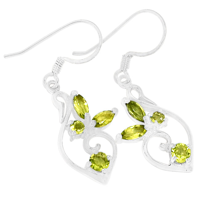 3, 4 MM Round & 3*6 MM Marquise - Peridot Earrings - ER2203P