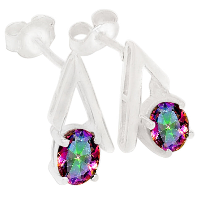 5*7 MM Oval - Rainbow Topaz Earrings - ER2204MT