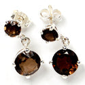 5, 8 MM Round - Smokey Quartz Earrings - ER2215SQ