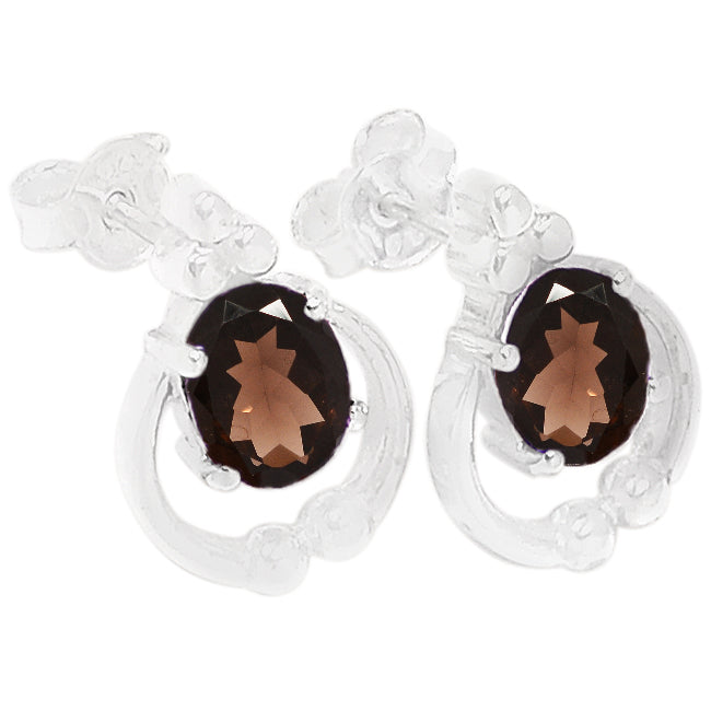 6*8 MM Oval - Smokey Quartz Earrings - ER2216SQ