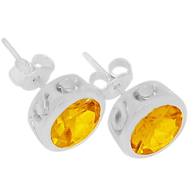 7*7 MM Round - Citrine Earrings - ER2220C