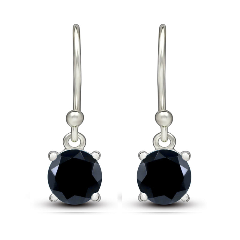 5*5 MM Round - Black Spinel Faceted Earrings - ESBC401-BSF