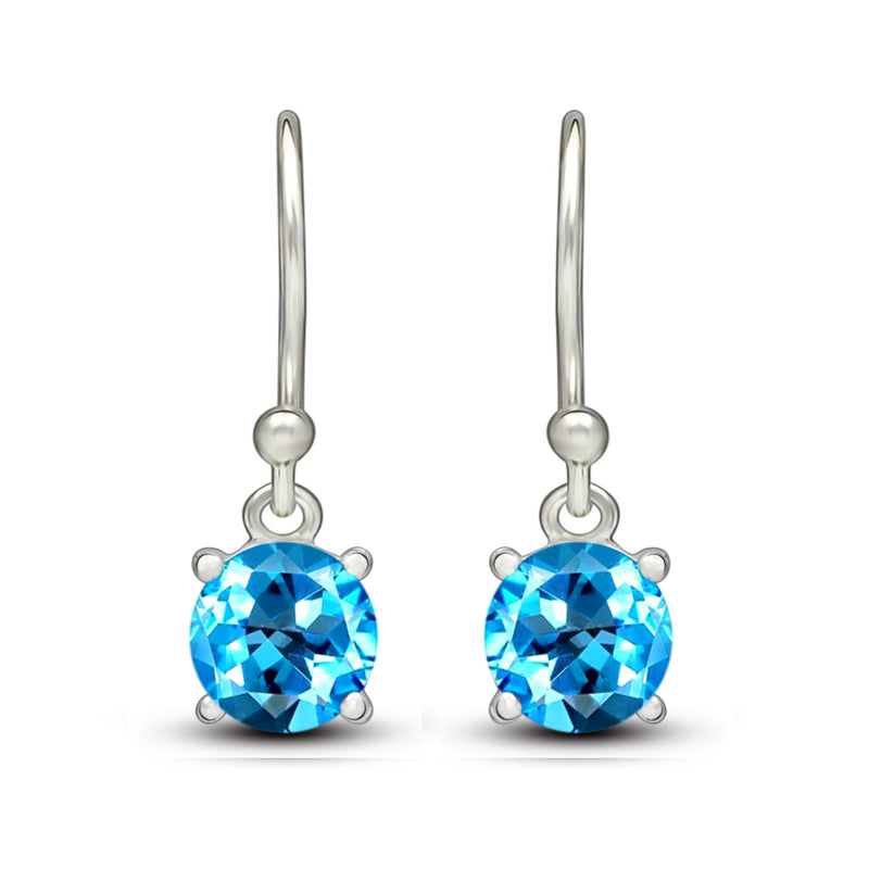5*5 MM Round - Blue Topaz Earrings - ESBC401-BT