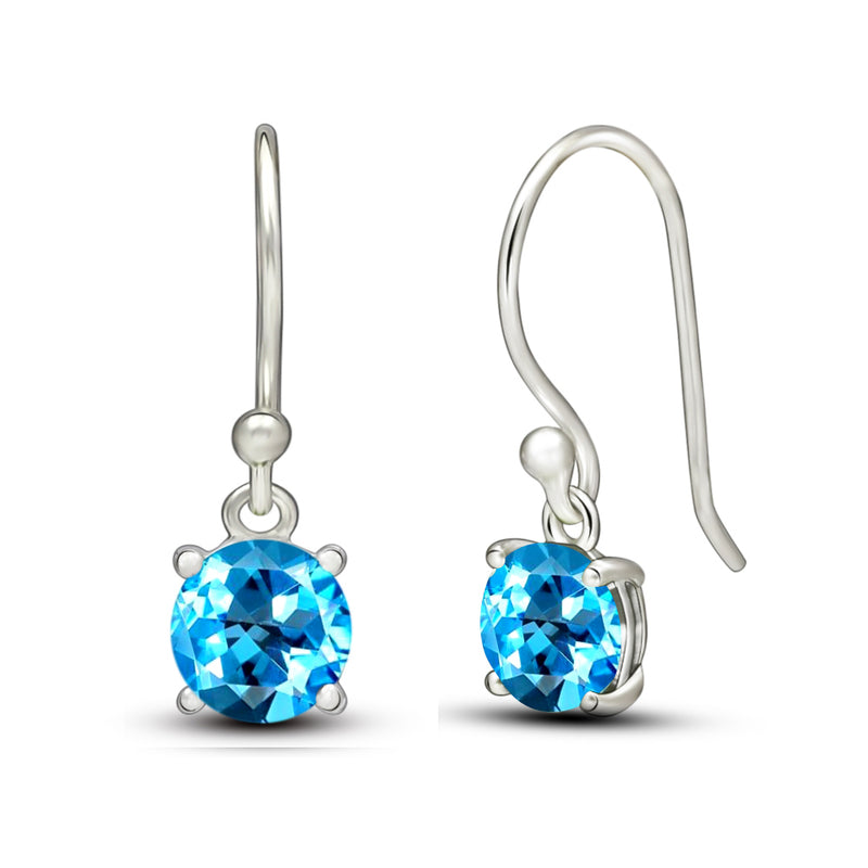 5*5 MM Round - Blue Topaz Earrings - ESBC401-BT