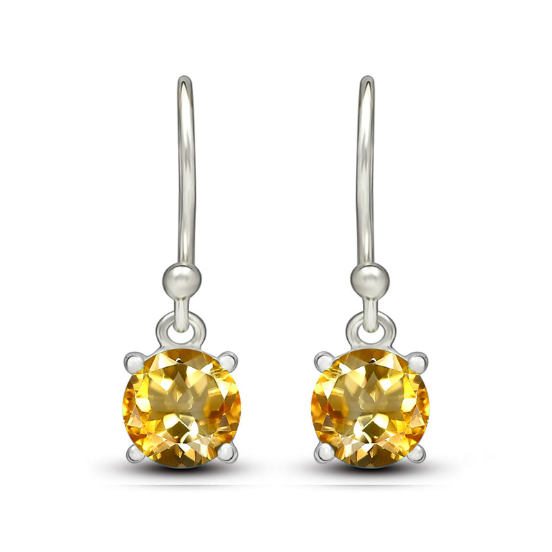 5*5 MM Round - Citrine Earrings - ESBC401-C