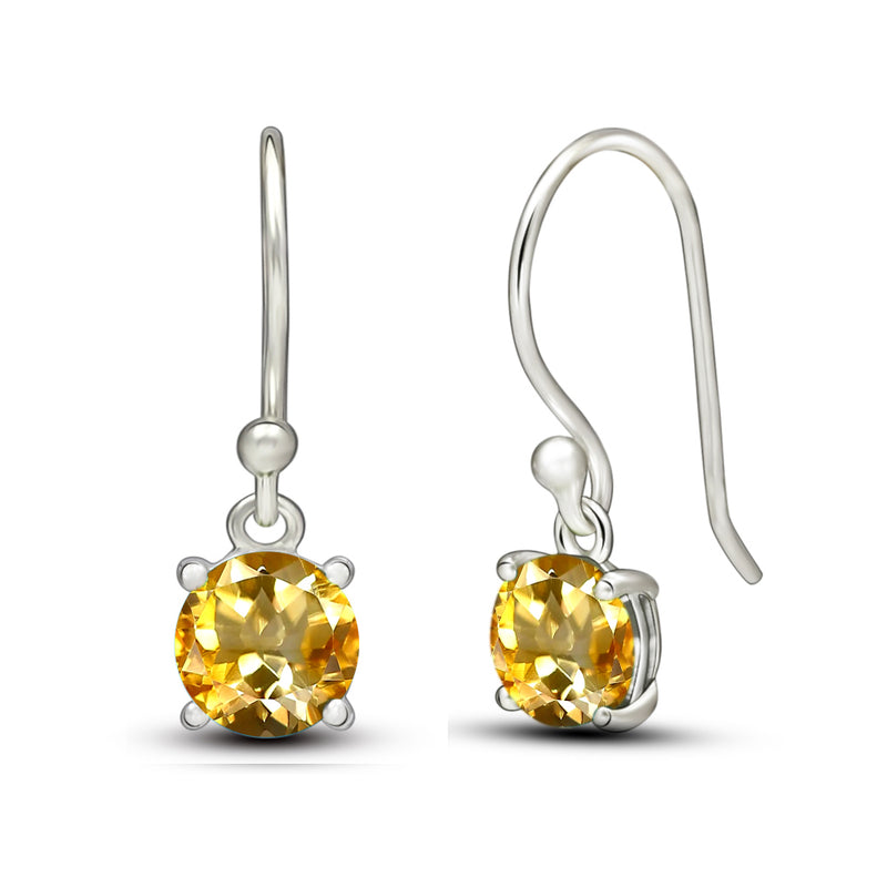 5*5 MM Round - Citrine Earrings - ESBC401-C