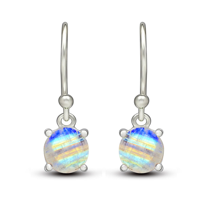 5*5 MM Round - Moonstone Faceted Earrings - ESBC401-MNF Catalogue