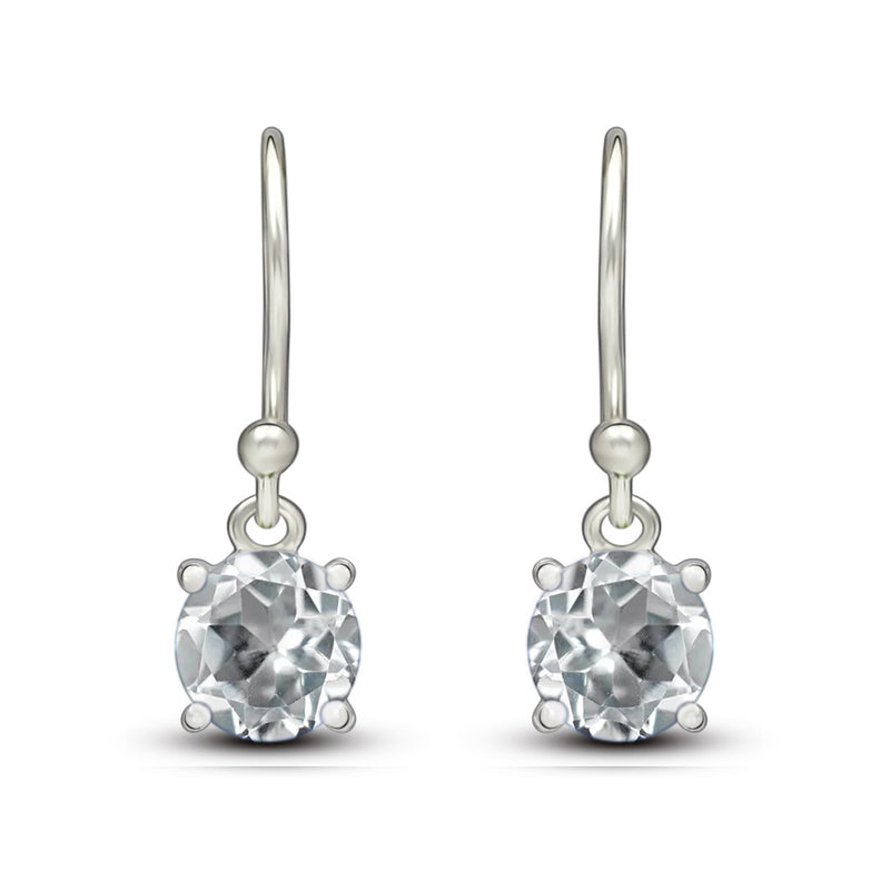 5*5 MM Round - White Topaz Earrings - ESBC401-WT Catalogue