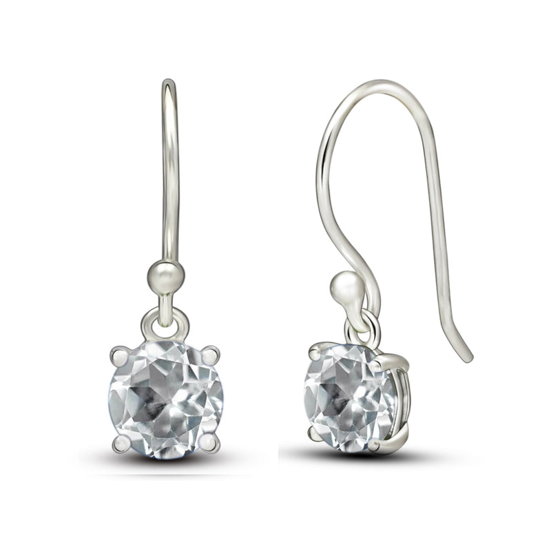 5*5 MM Round - White Topaz Earrings - ESBC401-WT Catalogue
