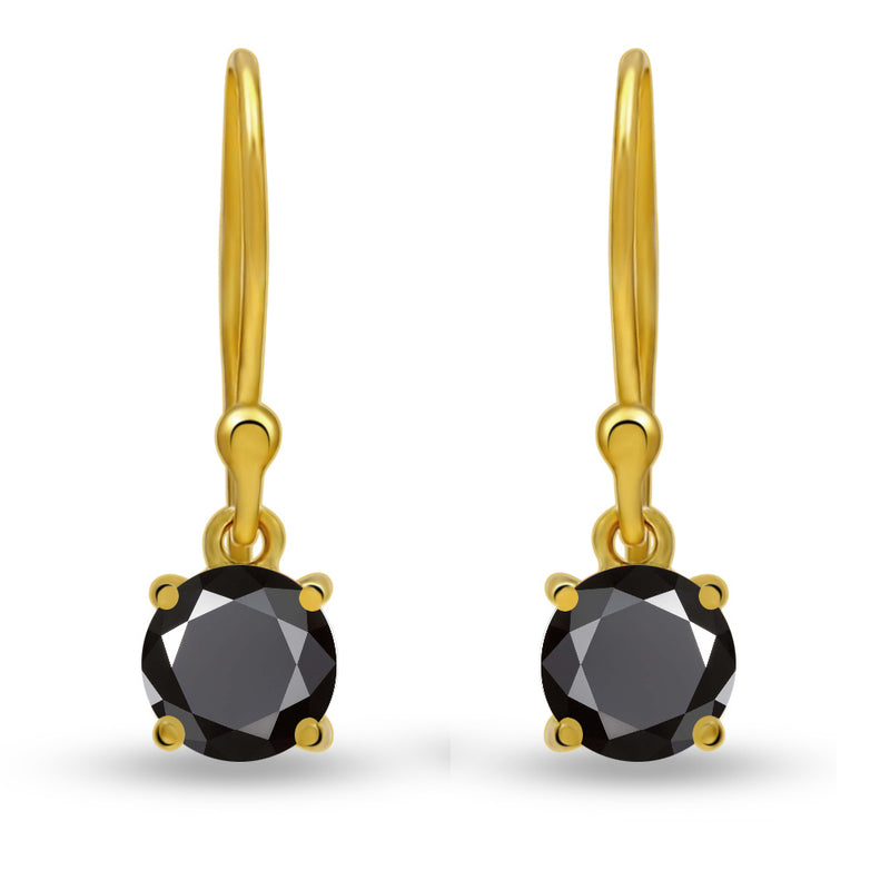 5*5 MM Round - 18k Gold Vermeil - Black Spinel Faceted Earrings - ESBC401G-BSF Catalogue