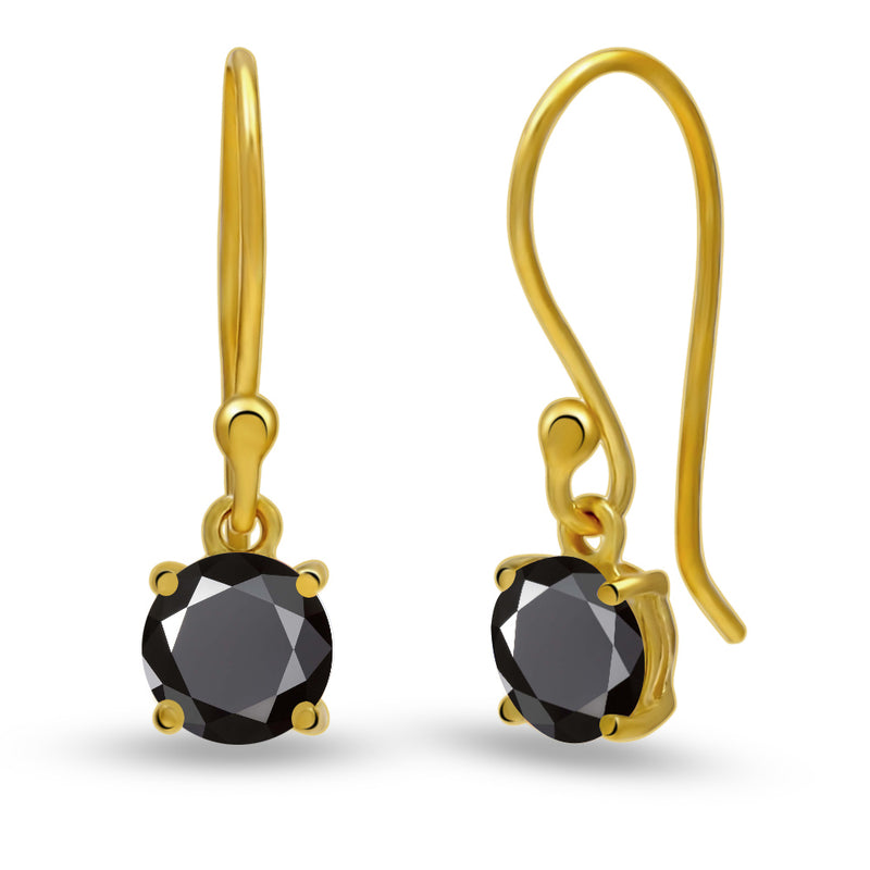 5*5 MM Round - 18k Gold Vermeil - Black Spinel Faceted Earrings - ESBC401G-BSF Catalogue