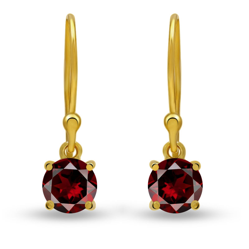 5*5 MM Round - 18k Gold Vermeil - Garnet Faceted Earrings - ESBC401G-G Catalogue