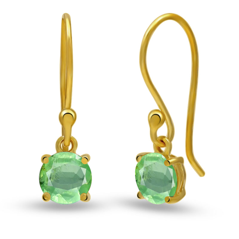 5*5 MM Round - 18k Gold Vermeil - Mint Green Kyanite Faceted Earrings - ESBC401G-GK Catalogue