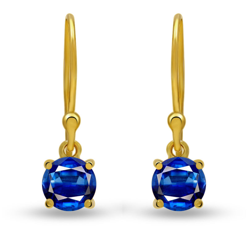5*5 MM Round - 18k Gold Vermeil - Kyanite Faceted Earrings - ESBC401G-KYF Catalogue