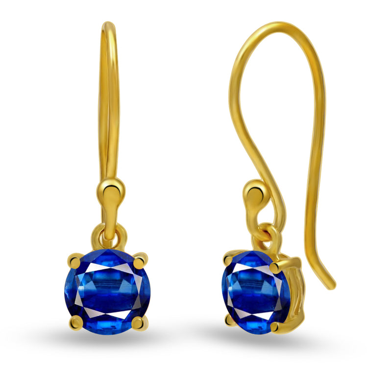 5*5 MM Round - 18k Gold Vermeil - Kyanite Faceted Earrings - ESBC401G-KYF Catalogue