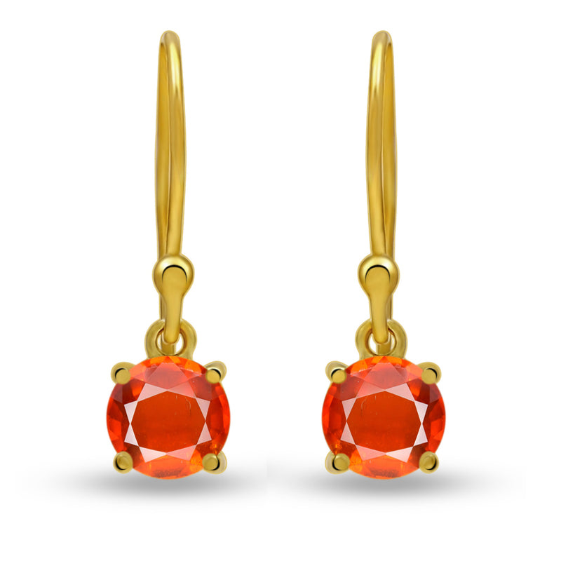 5*5 MM Round - 18k Gold Vermeil - Orange Kyanite Faceted Earrings - ESBC401G-OKF Catalogue
