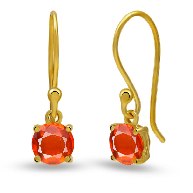 5*5 MM Round - 18k Gold Vermeil - Orange Kyanite Faceted Earrings - ESBC401G-OKF Catalogue