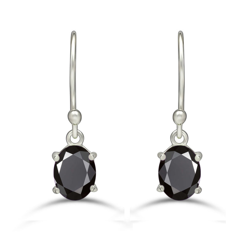 7*5 MM Oval - Black Spinel Faceted Earrings - ESBC406-BSF Catalogue