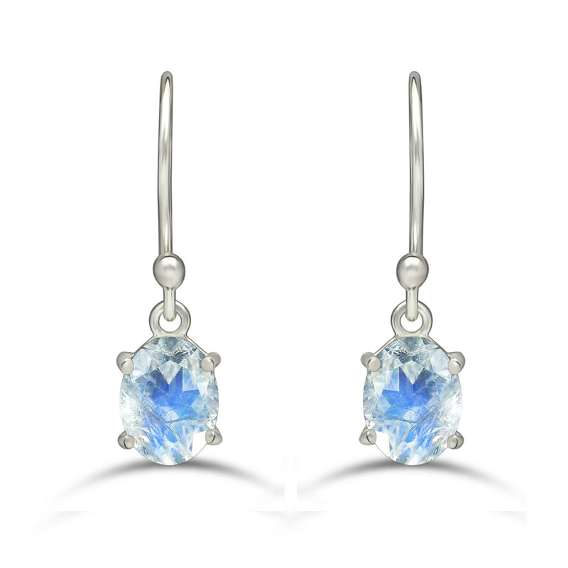 7*5 MM Oval - Rainbow Moonstone Faceted Earrings - ESBC406-RMF Catalogue