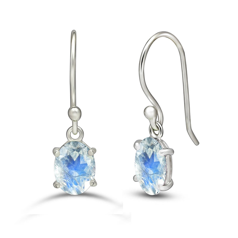 7*5 MM Oval - Rainbow Moonstone Faceted Earrings - ESBC406-RMF Catalogue