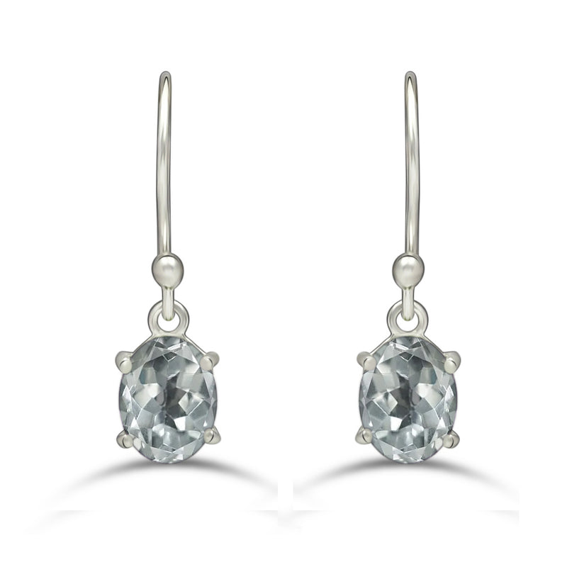 7*5 MM Oval - White Topaz Earrings - ESBC406-WT Catalogue