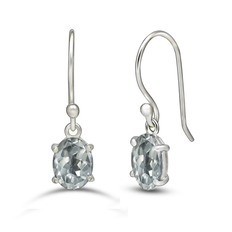 7*5 MM Oval - White Topaz Earrings - ESBC406-WT Catalogue