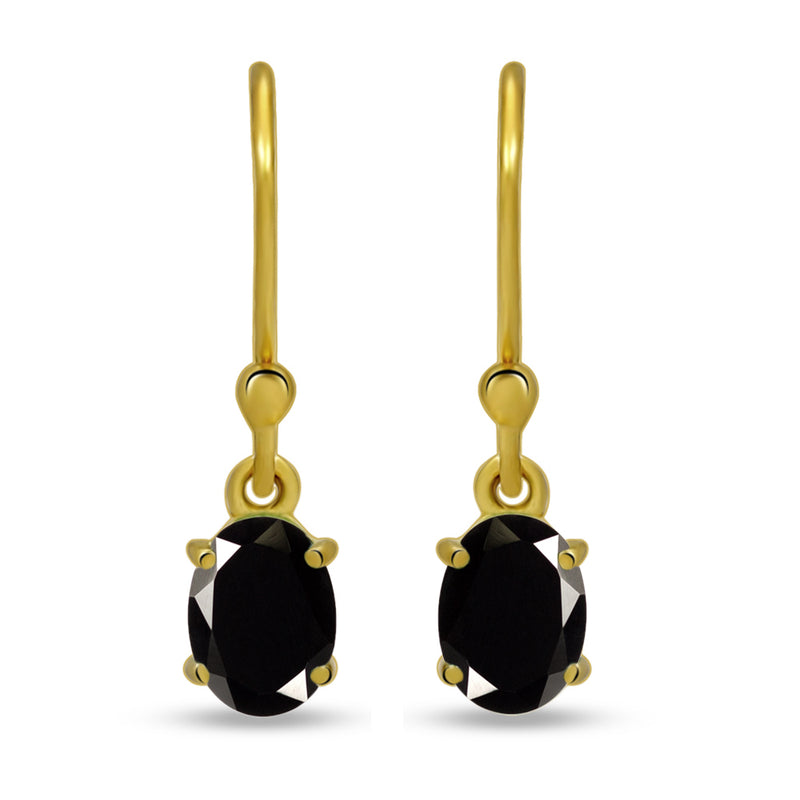 7*5 MM Oval - 18k Gold Vermeil - Black Spinel Faceted Earrings - ESBC406G-BSF Catalogue