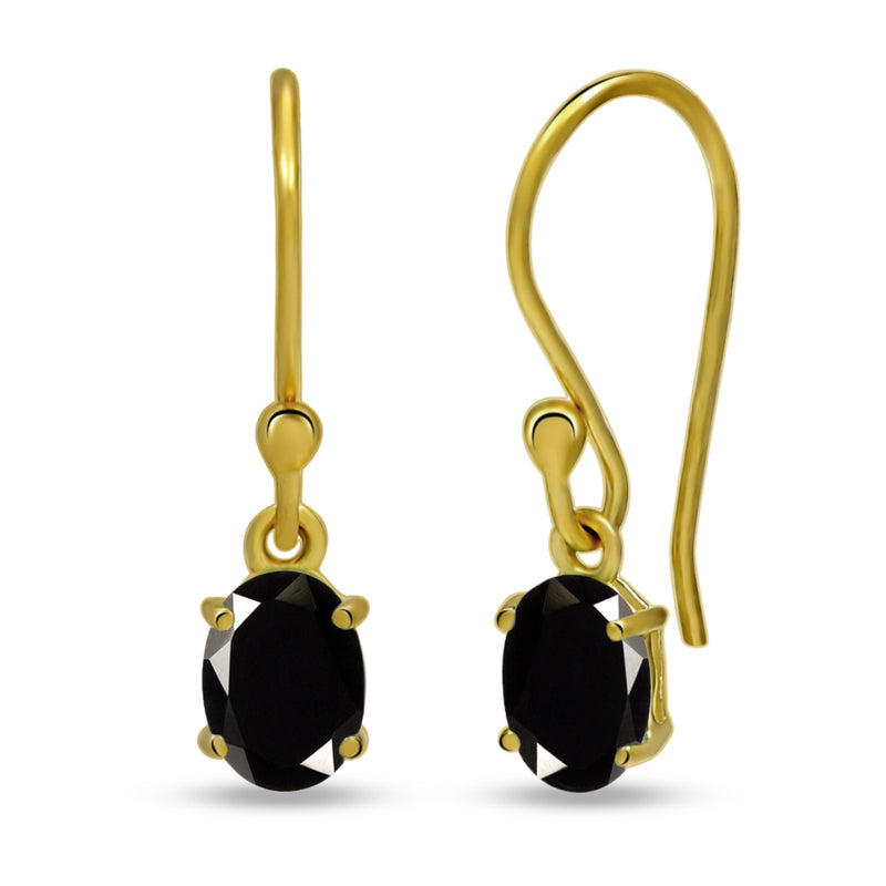7*5 MM Oval - 18k Gold Vermeil - Black Spinel Faceted Earrings - ESBC406G-BSF Catalogue