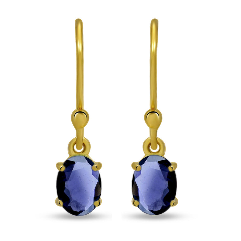 7*5 MM Oval - 18k Gold Vermeil - Iolite Earrings - ESBC406G-I Catalogue