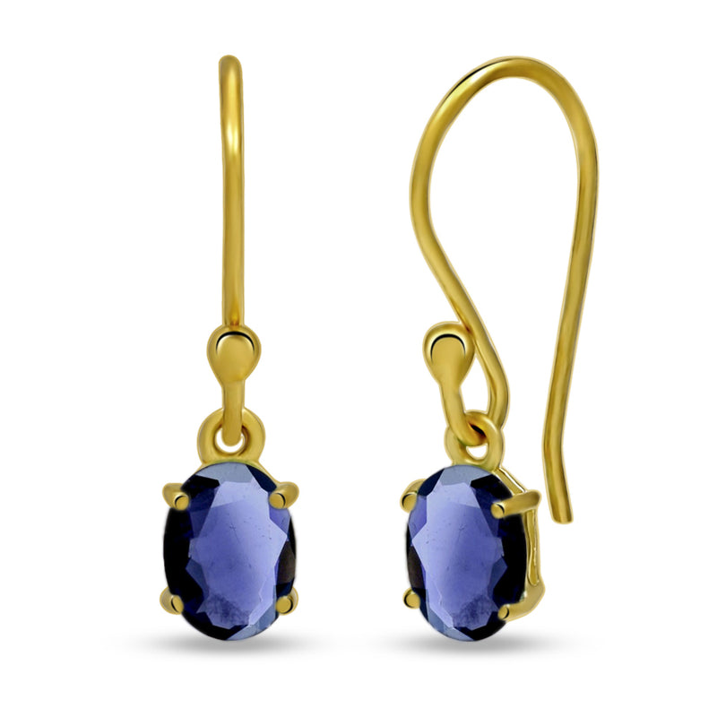 7*5 MM Oval - 18k Gold Vermeil - Iolite Earrings - ESBC406G-I Catalogue