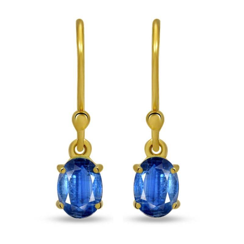 7*5 MM Oval - 18k Gold Vermeil - Kyanite Faceted Earrings - ESBC406G-KYF Catalogue
