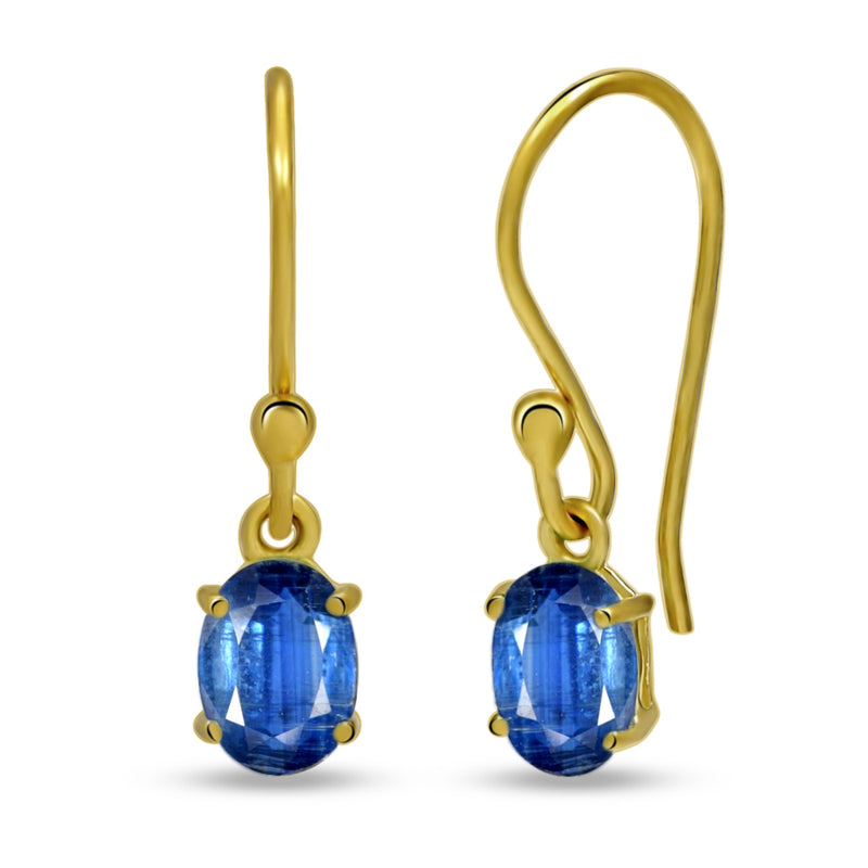 7*5 MM Oval - 18k Gold Vermeil - Kyanite Faceted Earrings - ESBC406G-KYF Catalogue