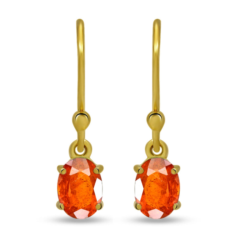 7*5 MM Oval - 18k Gold Vermeil - Orange Kyanite Faceted Earrings - ESBC406G-OKF Catalogue