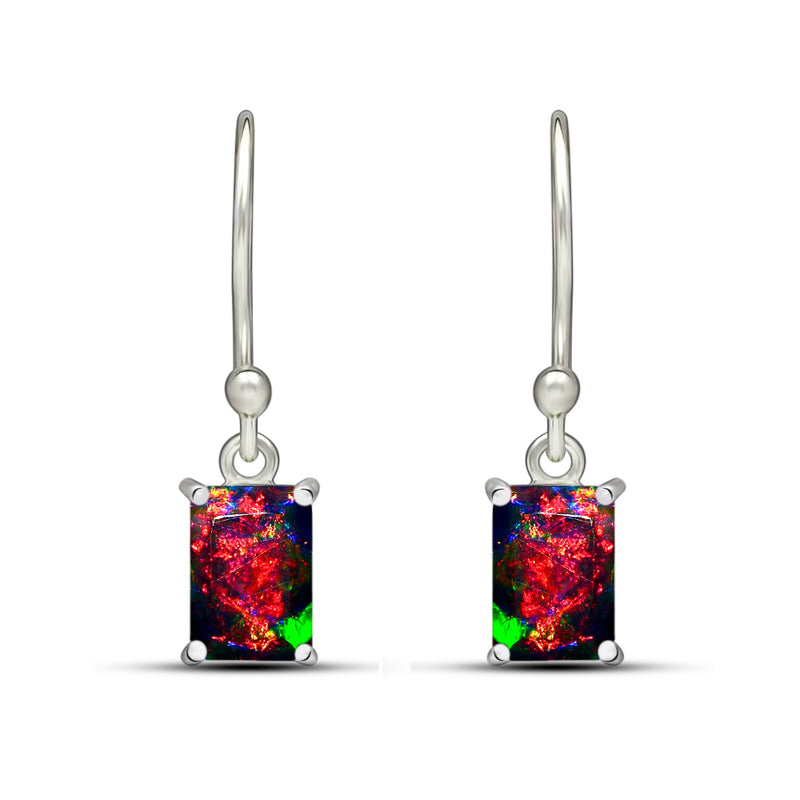 7*5 MM Octo - Chalama Black Opal Faceted Earrings - ESBC408-CBF Catalogue