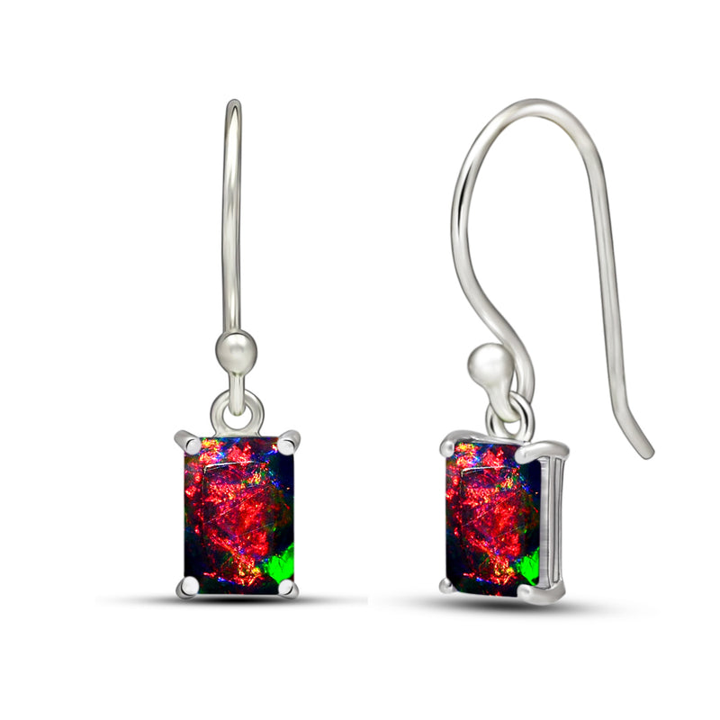 7*5 MM Octo - Chalama Black Opal Faceted Earrings - ESBC408-CBF Catalogue