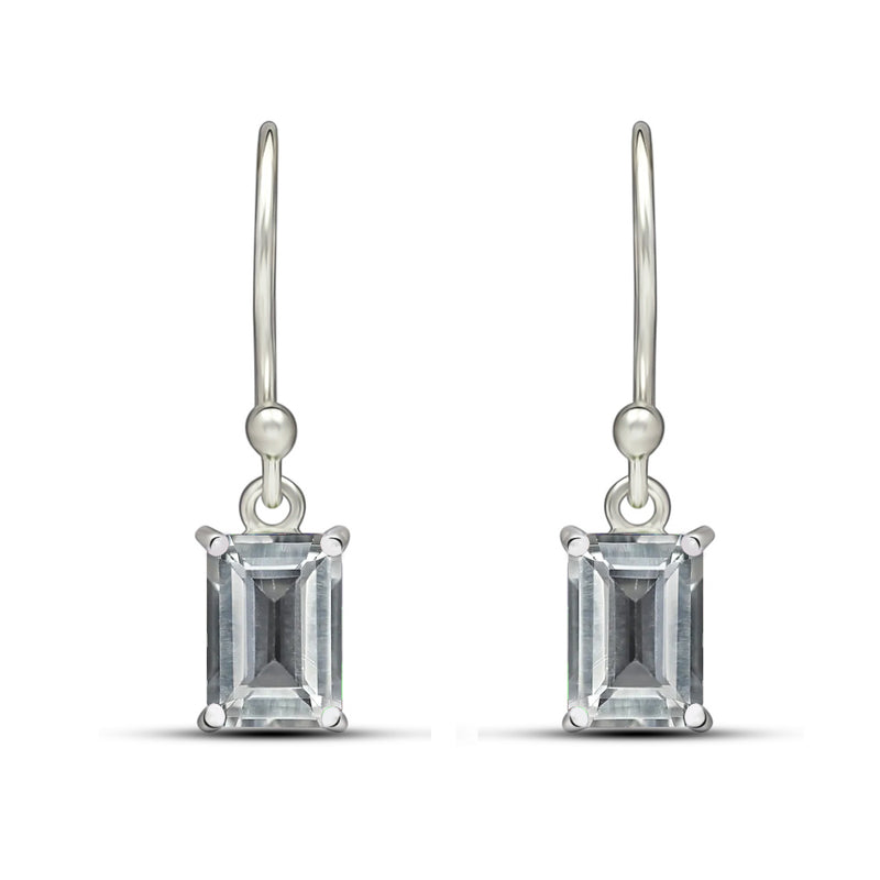 7*5 MM Octo - White Topaz Earrings - ESBC408-WT Catalogue