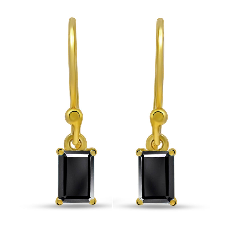 7*5 MM Octo - 18k Gold Vermeil - Black Spinel Faceted Earrings - ESBC408G-BSF Catalogue