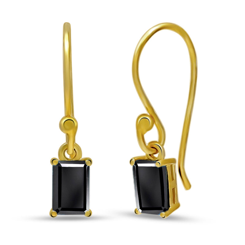 7*5 MM Octo - 18k Gold Vermeil - Black Spinel Faceted Earrings - ESBC408G-BSF Catalogue