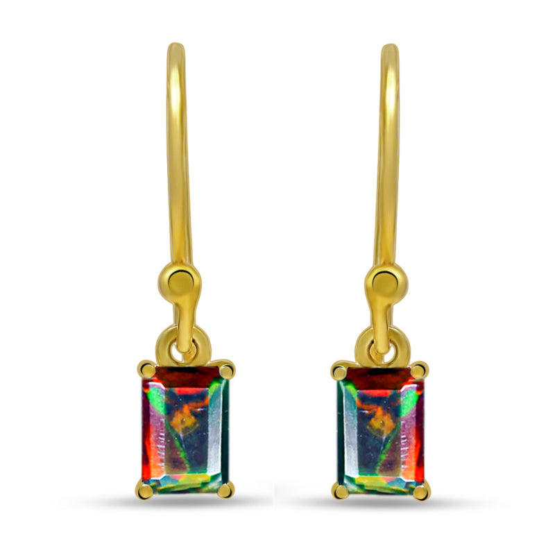 7*5 MM Octo - 18k Gold Vermeil - Chalama Black Opal Faceted Earrings - ESBC408G-CBF Catalogue