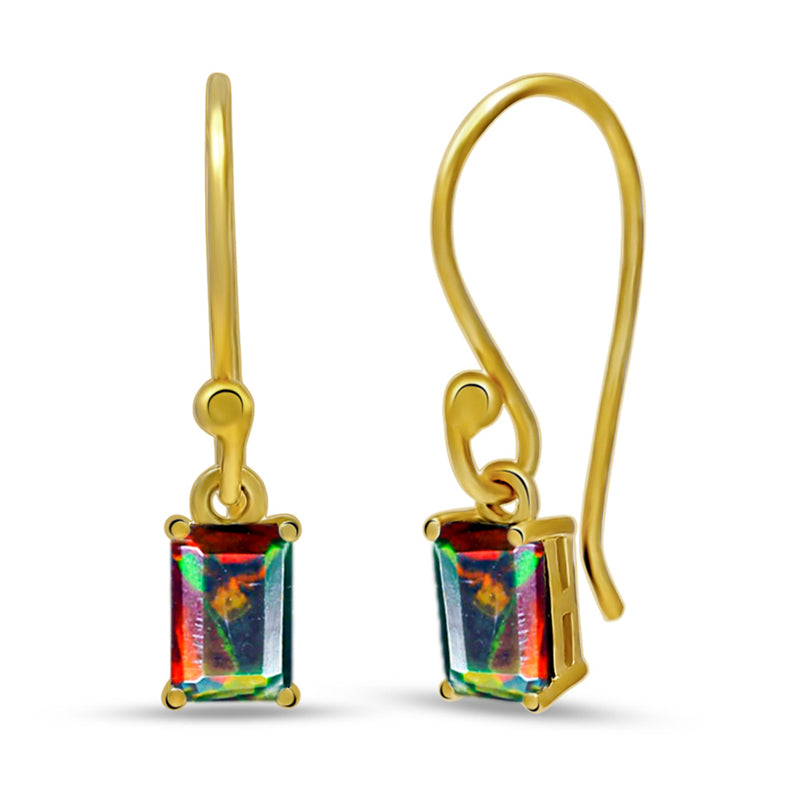7*5 MM Octo - 18k Gold Vermeil - Chalama Black Opal Faceted Earrings - ESBC408G-CBF Catalogue